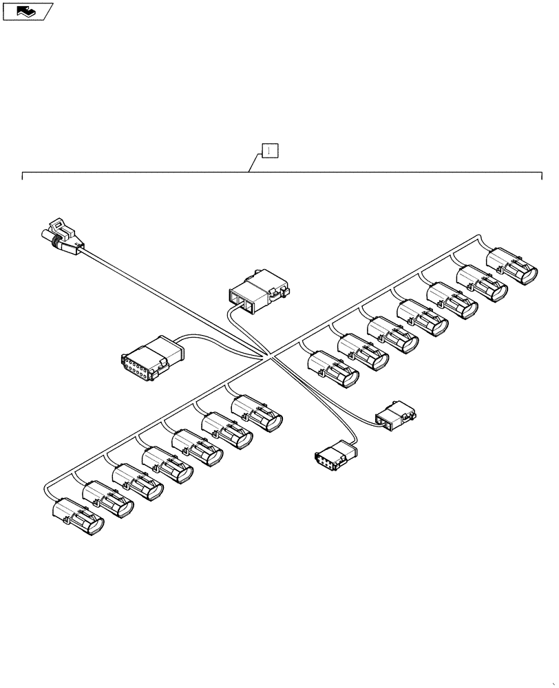 Схема запчастей Case IH 3330 - (55.100.11) - HARNESS, AIM, 15 NOZZLE (55) - ELECTRICAL SYSTEMS