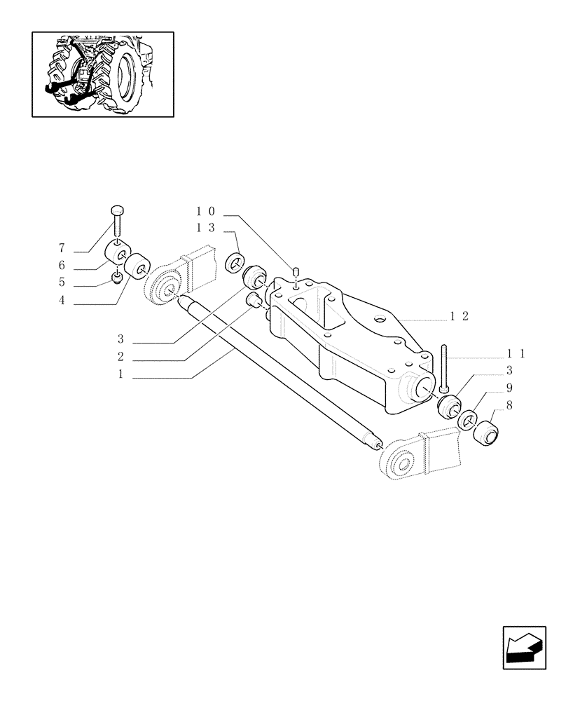 Схема запчастей Case IH JX100U - (1.89.6[03]) - IMPLEMENT HITCHING - SUPPORT & STABILIZER BAR (09) - IMPLEMENT LIFT