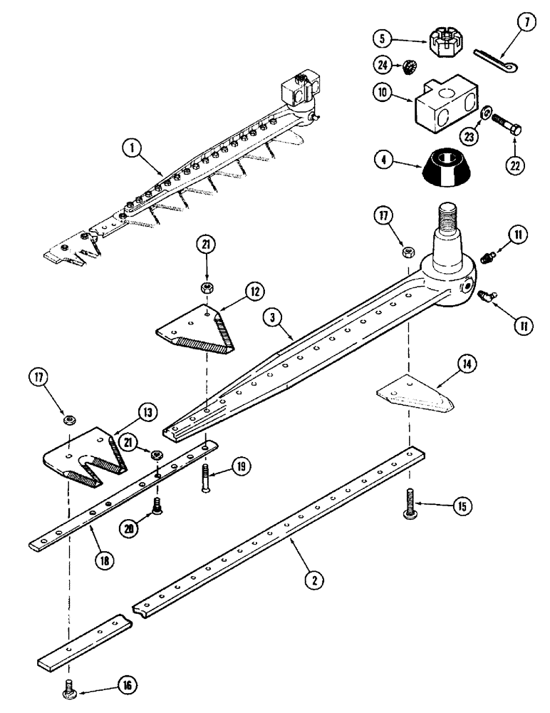 Схема запчастей Case IH 1020 - (9B-08) - KNIFE ASSEMBLY - COARSE, 3 INCH - BOLTED, (TRW) (09) - CHASSIS/ATTACHMENTS