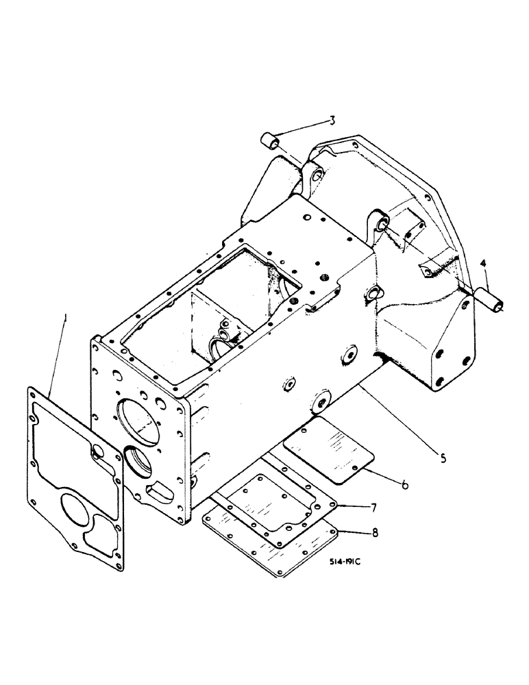 Схема запчастей Case IH 784 - (07-04) - DRIVE TRAIN, CLUTCH HOUSING AND CONNECTIONS (04) - Drive Train