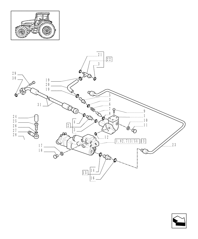 Схема запчастей Case IH MXM190 - (1.82.713/06[01]) - (VAR.418/1) TRAILER BRAKE VALVE FOR LOAD SENSING CLOSED CENTRE (CCLS) - ITALY (07) - HYDRAULIC SYSTEM