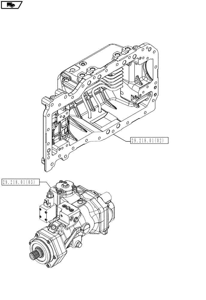Схема запчастей Case IH MAGNUM 180 - (00.000.29) - PICTORIAL INDEX - HYDROSTATIC TRANSMISSION (00) - GENERAL & PICTORIAL INDEX