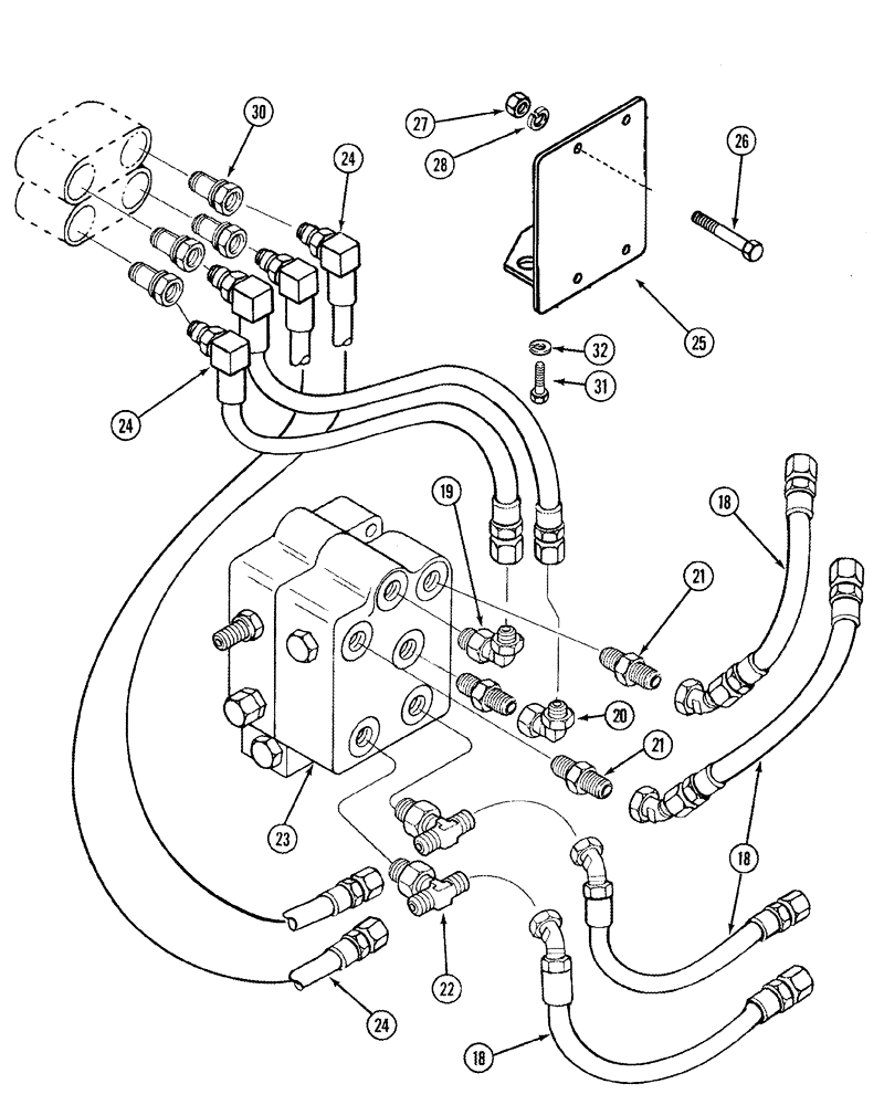 Схема запчастей Case IH L505 - (08-32) - HYDRAULICS MID MOUNT 2 Function MX80C - MX100C With Self Leveling (08) - HYDRAULICS