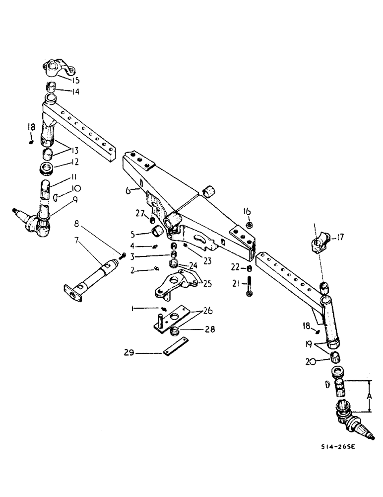 Схема запчастей Case IH 884 - (14-03) - FRONT AXLE, STRAIGHT, HEAVY DUTY, 52 - 80 " TREAD FOR LOW PROFILE UTILITY TRACTORS, ROW CROP TRAC. Suspension