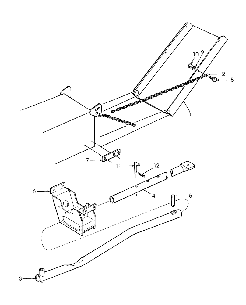 Схема запчастей Case IH SBX530 - (054) - BALE LOADING CHUTE KIT & WAGON HITCH (70) - EJECTION