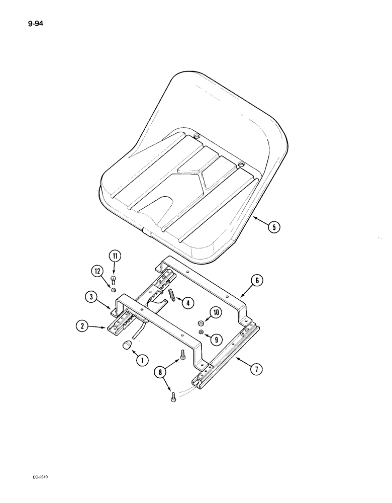 Схема запчастей Case IH 895 - (9-094) - STATIC SEAT, LOW PROFILE TRACTOR (09) - CHASSIS/ATTACHMENTS