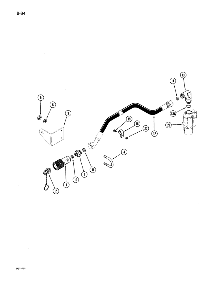 Схема запчастей Case IH 7140 - (8-084) - HYDRAULIC MOTOR OIL RETURN ATTACHMENT, TRANSMISSION S/N AJB0018756 THROUGH AJB0044914 (08) - HYDRAULICS