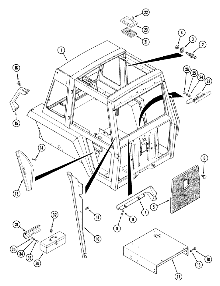 Схема запчастей Case IH 2394 - (9-104) - CAB, FRAME AND ATTACHING PARTS (09) - CHASSIS/ATTACHMENTS