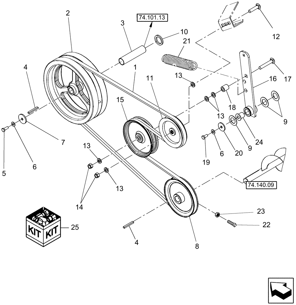 Схема запчастей Case IH 7230 - (74.101.10) - SHOE DRIVE (74) - CLEANING