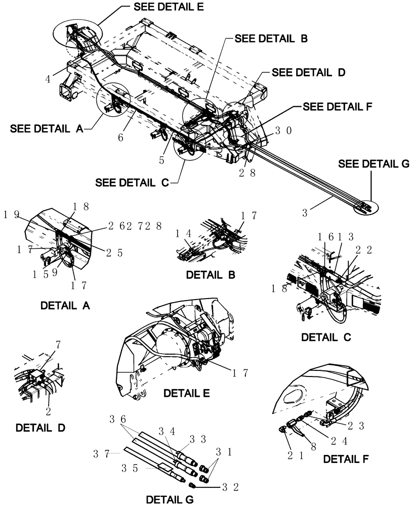 Схема запчастей Case IH 3580 - (35.104.00) - HYDRAULICS - LAYOUT (35) - HYDRAULIC SYSTEMS