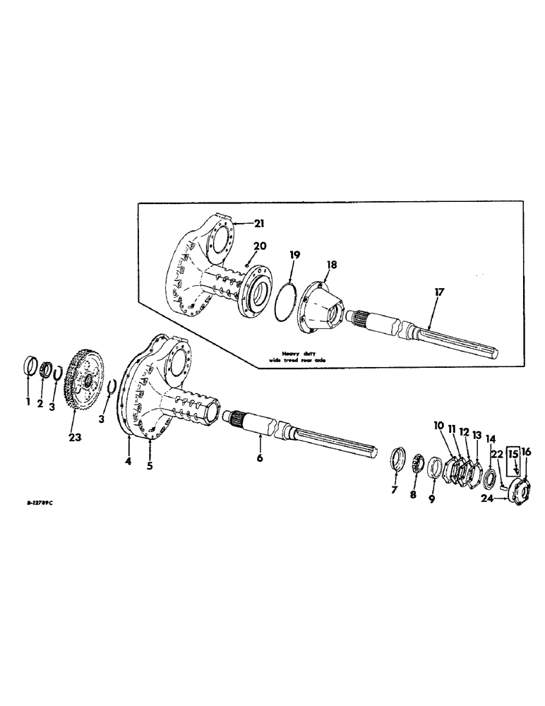 Схема запчастей Case IH 1026 - (07-22) - DRIVE TRAIN, REAR AXLE AND CONNECTIONS, ALL TRACTORS EXCEPT HI-CLEAR (04) - Drive Train