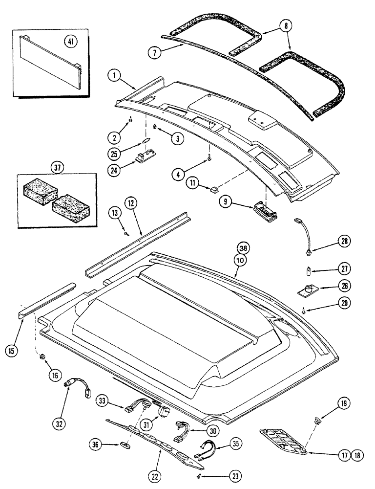 Схема запчастей Case IH 7240 - (9-128) - CAB, HEADLINER AND CONTROL PANEL (09) - CHASSIS/ATTACHMENTS