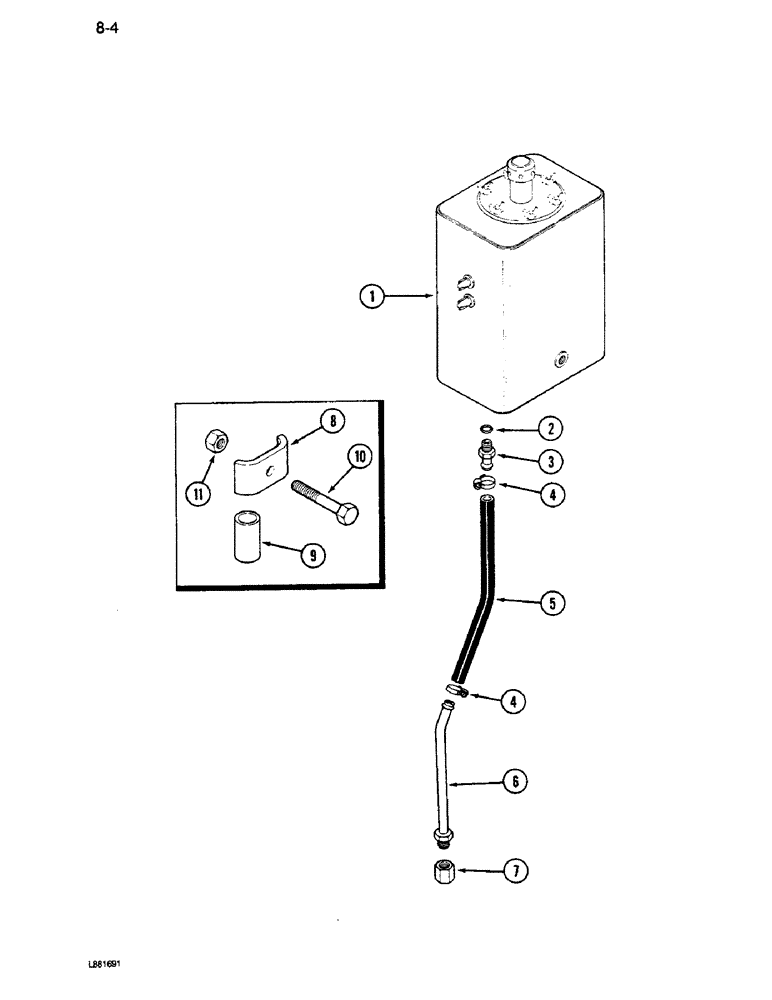 Схема запчастей Case IH 1640 - (8-04) - HYDRAULIC RESERVOIR DRAIN SYSTEM (07) - HYDRAULICS