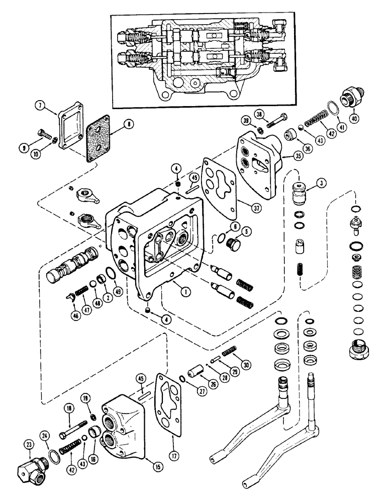 Схема запчастей Case IH 1175 - (171C) - A61465 AUXILIARY VALVE, USED PRIOR TO TRACTOR SERIAL NUMBER 8709725 (08) - HYDRAULICS