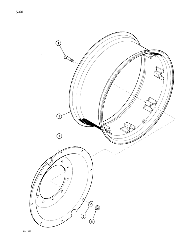 Схема запчастей Case IH 7140 - (5-060) - FRONT WHEEL, MFD TRACTOR, WITH 4-1/4 INCH AND 5-1/4 INCH DISC OFFSET (05) - STEERING