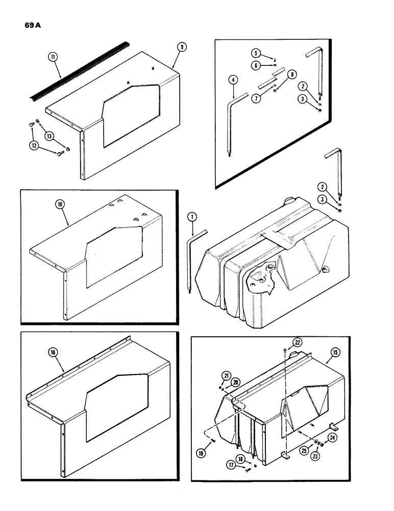 Схема запчастей Case IH 970 - (069A) - FUEL TANK SUPPORTS AND COVERS, (377B) SPARK IGNITION (03) - FUEL SYSTEM