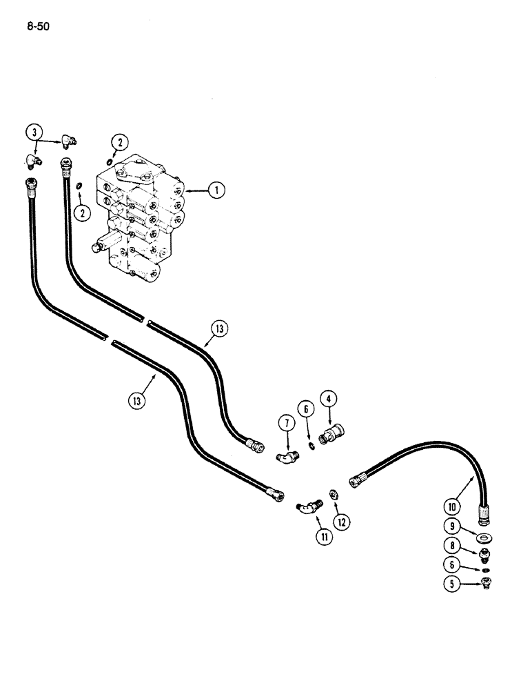 Схема запчастей Case IH 1620 - (8-050) - REEL FORE AND AFT ATTACHMENT (07) - HYDRAULICS