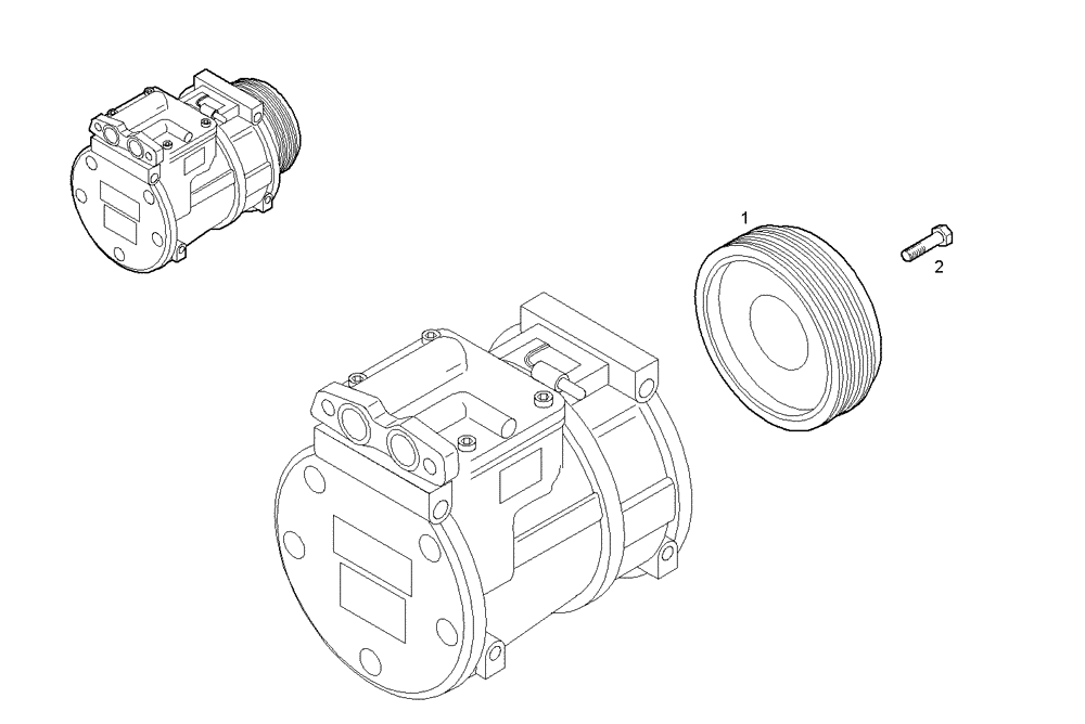 Схема запчастей Case IH F3AE0684D B001 - (3930.000) - COMPRESSOR AIR CONDITIONING (COMPONENTS) 