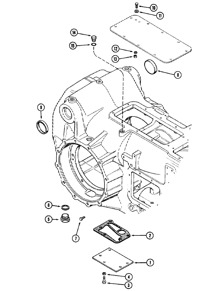 Схема запчастей Case IH 2090 - (6-240) - TRANSMISSION COVERS AND HARDWARE, TRACTORS WITHOUT HITCH (06) - POWER TRAIN