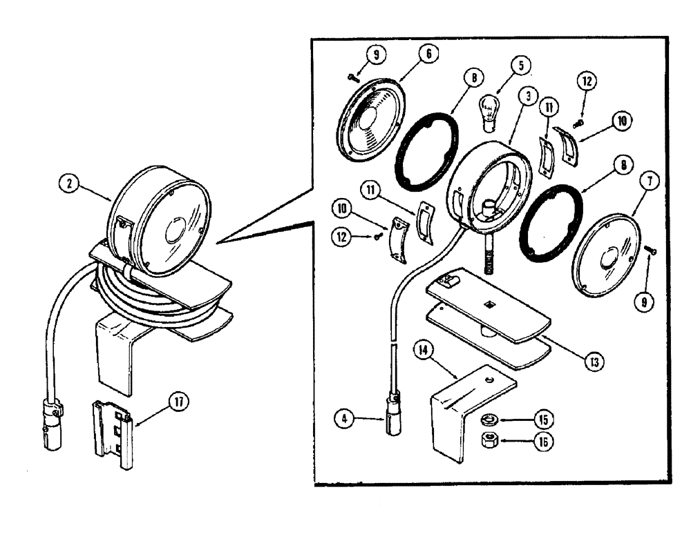 Схема запчастей Case IH 1370 - (074) - WARNING LAMP (04) - ELECTRICAL SYSTEMS