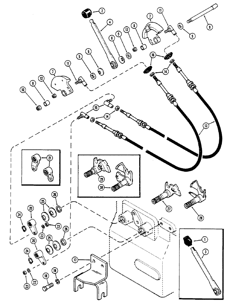 Схема запчастей Case IH 2670 - (198) - RANGE SHIFT LINKAGE (06) - POWER TRAIN