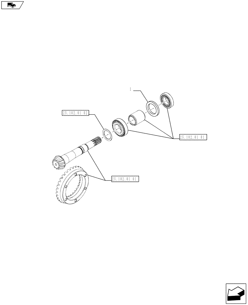 Схема запчастей Case IH FARMALL 75C - (25.102.01[03]) - 4WD FRONT AXLE - SHIMS (25) - FRONT AXLE SYSTEM