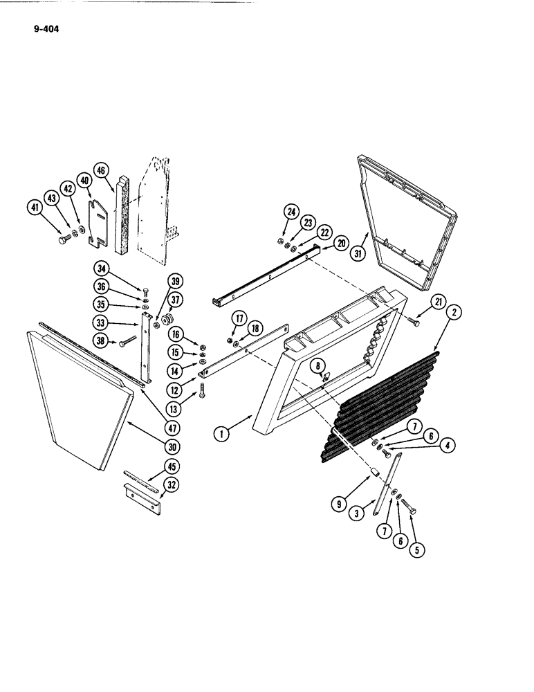 Схема запчастей Case IH 4494 - (9-404) - LOWER GRILLE AND SIDE PANELS (09) - CHASSIS/ATTACHMENTS