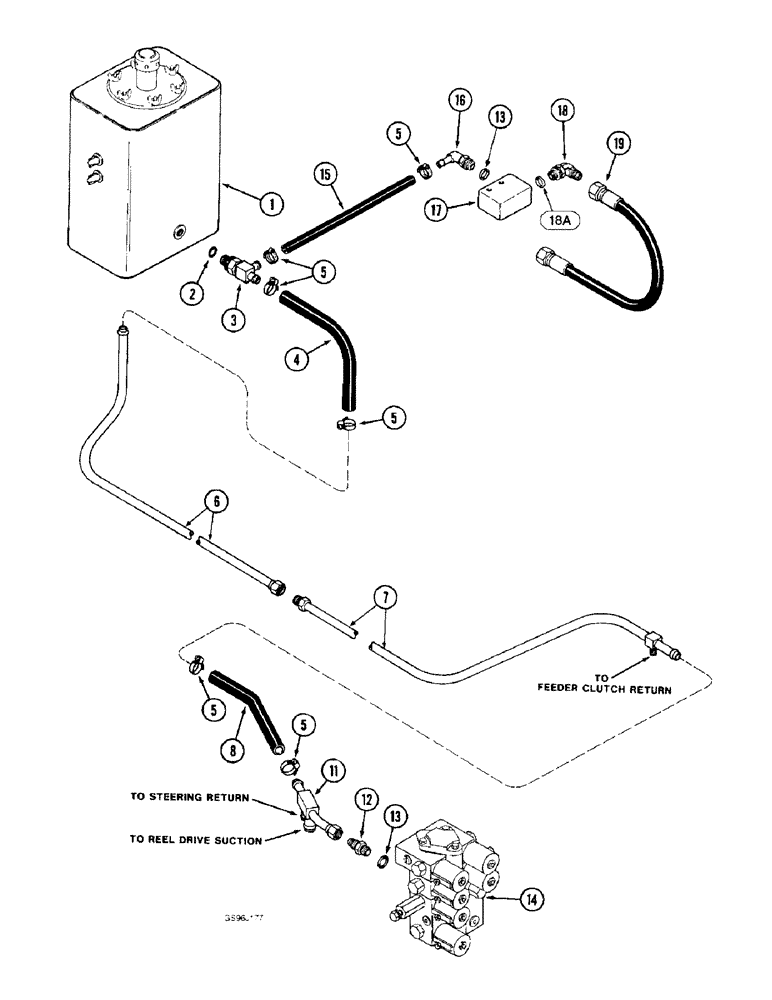 Схема запчастей Case IH 1660 - (8-18) - HEADER LIFT RETURN SYSTEM, P.I.N. JJC0036001 AND AFTER (07) - HYDRAULICS