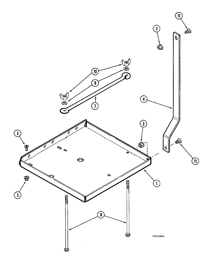 Схема запчастей Case IH 1680 - (4-56) - BATTERY TRAY (06) - ELECTRICAL