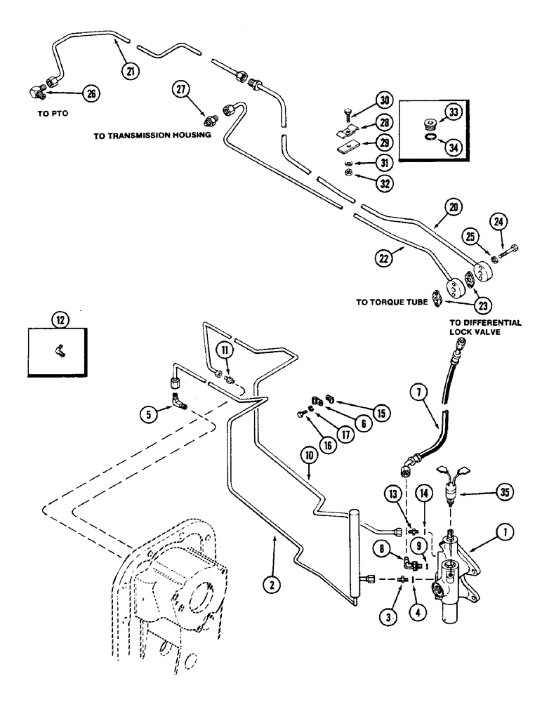 Схема запчастей Case IH 2390 - (8-246) - HYDRAULICS, PTO PLUMBING (08) - HYDRAULICS