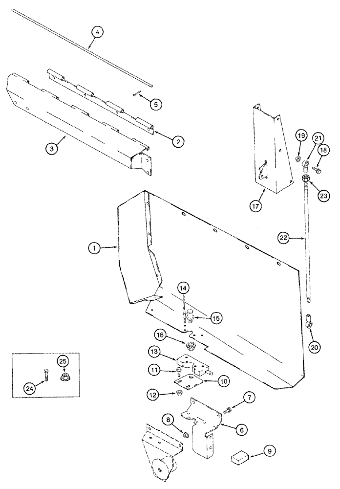 Схема запчастей Case IH 2344 - (09D-17) - TAILINGS - SUPPORTS AND DRIVE SHIELD (16) - GRAIN ELEVATORS & AUGERS