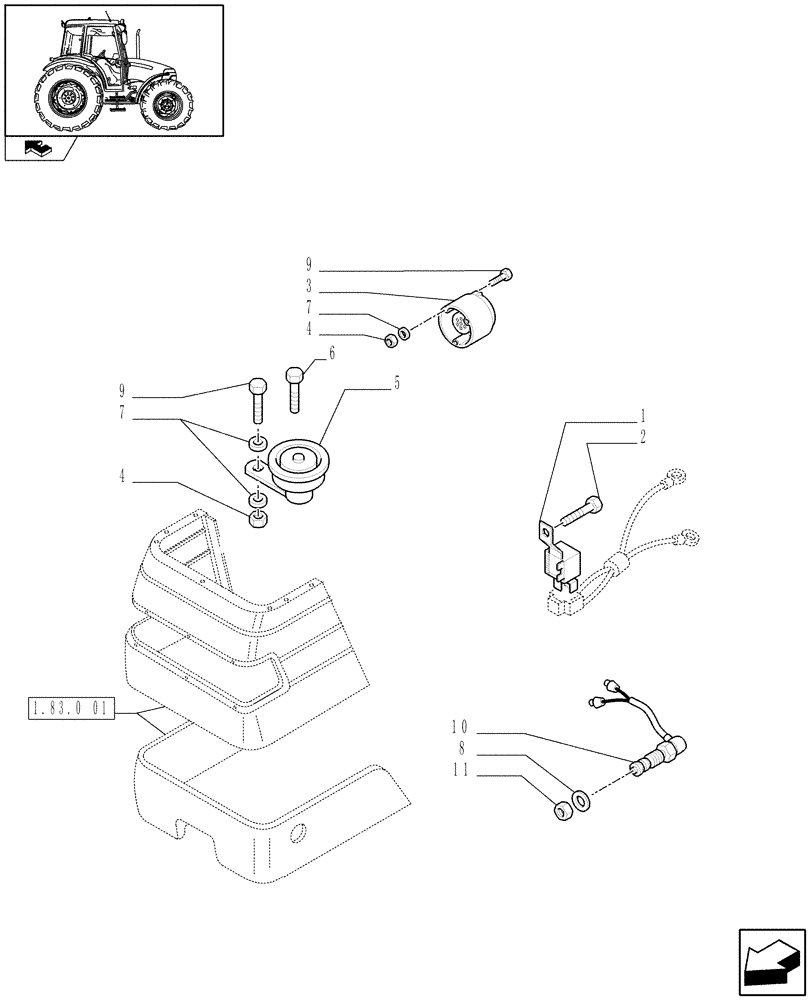 Схема запчастей Case IH FARMALL 80 - (1.75.0[01]) - ELECTRIC CONTROLS (06) - ELECTRICAL SYSTEMS