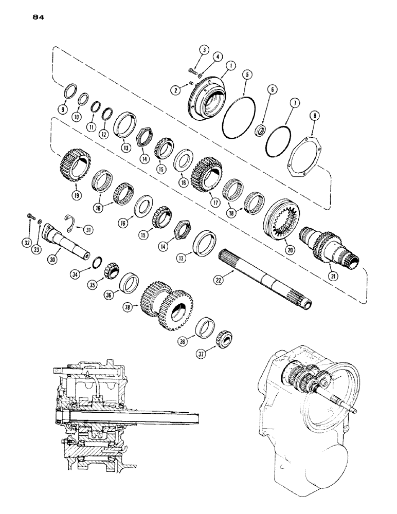 Схема запчастей Case IH 1200 - (084) - INPUT SHAFT (06) - POWER TRAIN