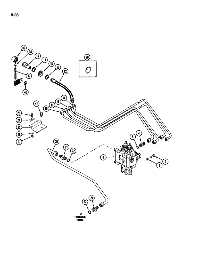 Схема запчастей Case IH 3594 - (8-026) - REMOTE TUBES AND COUPLINGS, TWO CIRCUIT REMOTE (08) - HYDRAULICS