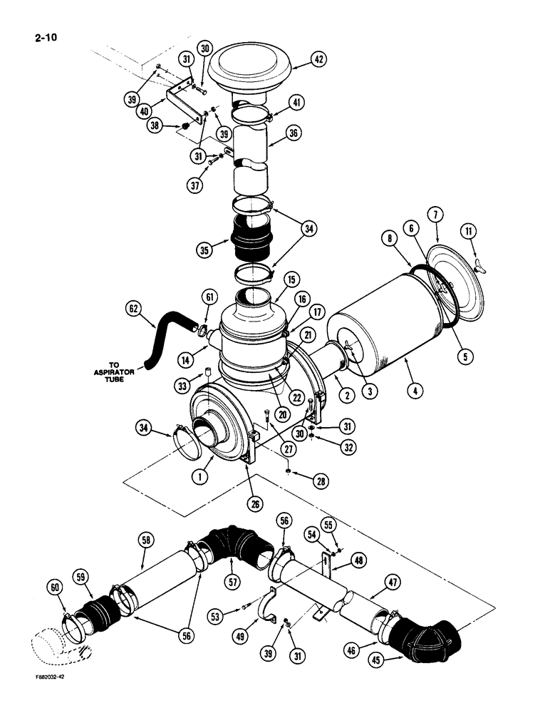 Схема запчастей Case IH 9190 - (2-10) - AIR INDUCTION SYSTEM (02) - ENGINE