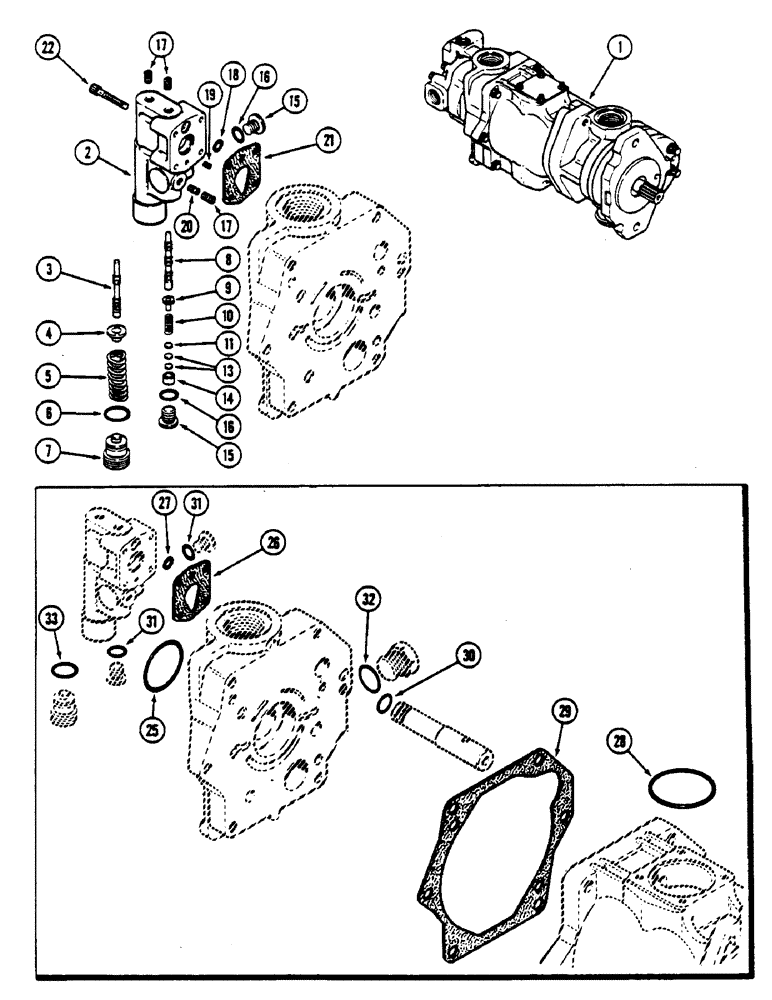 Схема запчастей Case IH 4690 - (8-270) - TRIPLE HYDRAULIC PUMP ASSEMBLY, COMPENSATOR ASSEMBLY (08) - HYDRAULICS