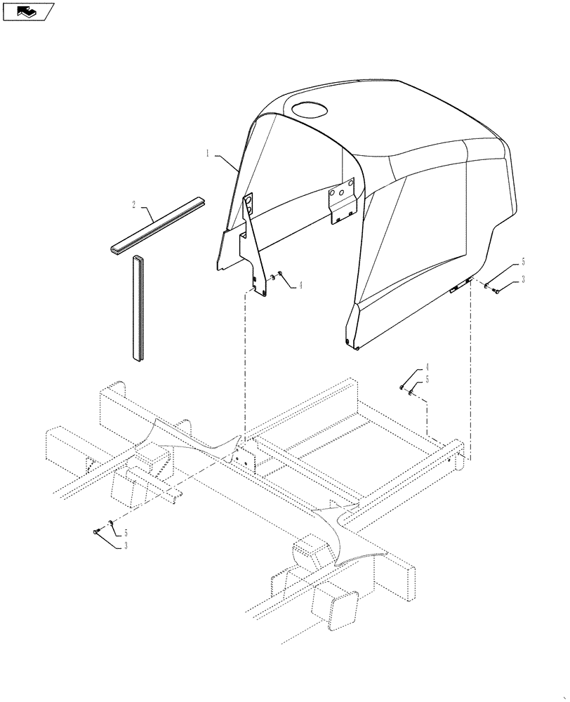 Схема запчастей Case IH 4420 - (04-024) - HOOD GROUP, UPPER Suspension & Frame