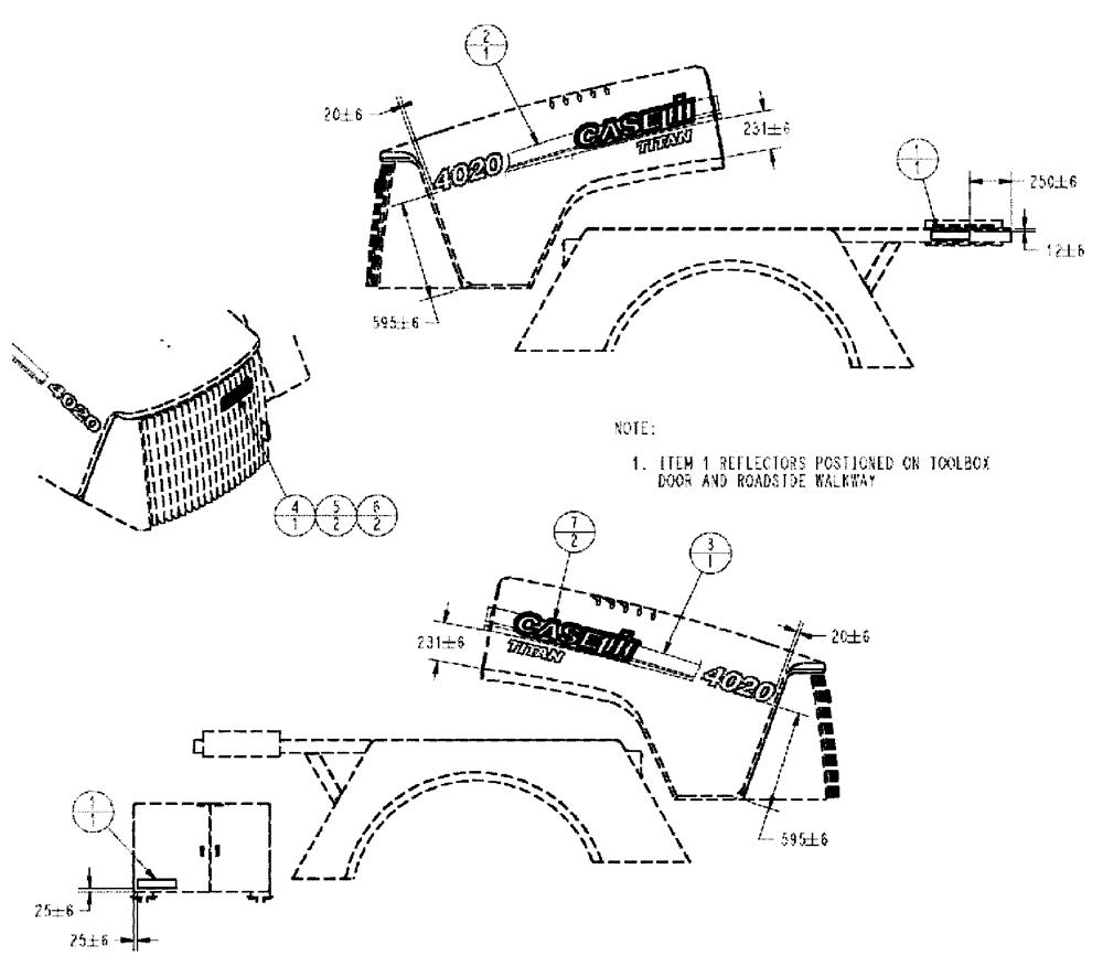 Схема запчастей Case IH TITAN 4520 - (09-001) - EXTERIOR COSMETICS GROUP, TITAN 4020 (13) - DECALS