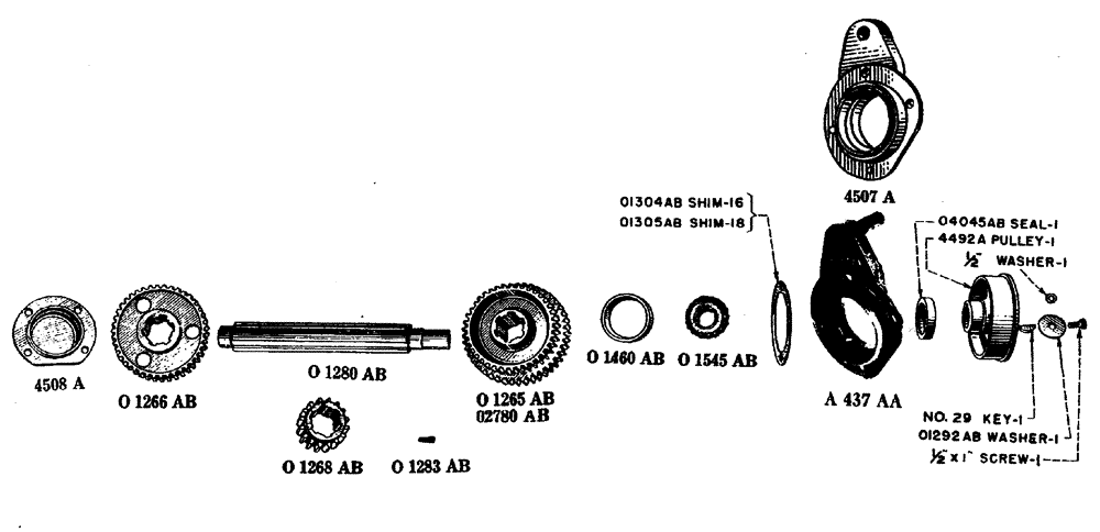 Схема запчастей Case IH L-SERIES - (050) - SLIDING GEAR SHAFT (06) - POWER TRAIN