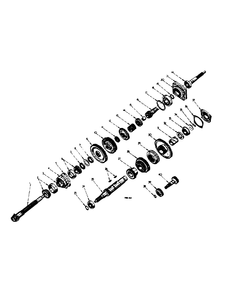 Схема запчастей Case IH 444 - (4-22) - TRANSMISSION GEARS AND SHAFTS (06) - POWER TRAIN