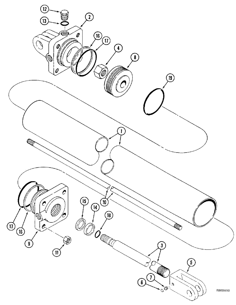 Схема запчастей Case IH 5800 - (8-32) - CYLINDER ASSEMBLY, 1272150C91 (08) - HYDRAULICS