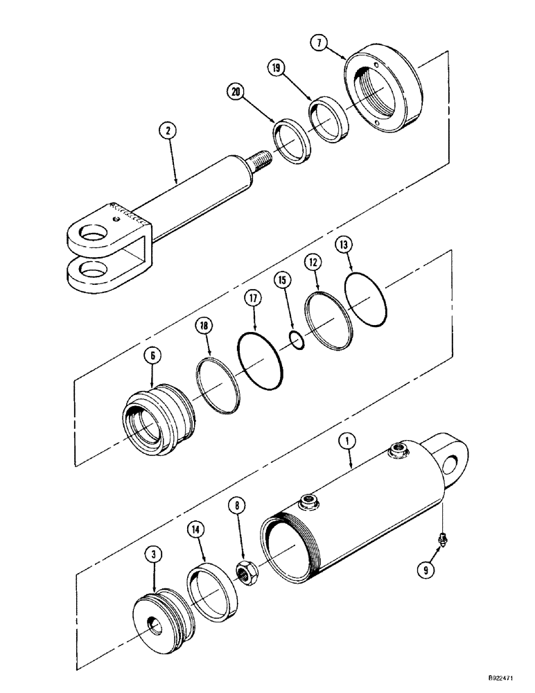 Схема запчастей Case IH 9350 - (8-50) - HITCH LIFT CYLINDER ASSEMBLY (08) - HYDRAULICS