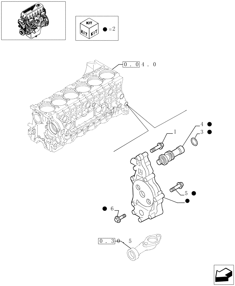 Схема запчастей Case IH F2BE0684A B003 - (0.30.0[01]) - PUMP, ENGINE OIL & RELATED PARTS (99456448) 