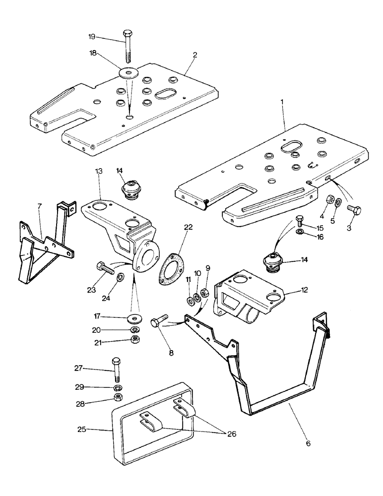 Схема запчастей Case IH 1390 - (N-08) - FOOTPLATES AND MOUNTINGS (08) - SHEET METAL