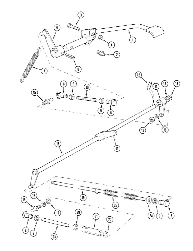 Схема запчастей Case IH 1294 - (3-34) - THROTTLE FOOT CONTROL, TRACTORS WITH CAB (03) - FUEL SYSTEM