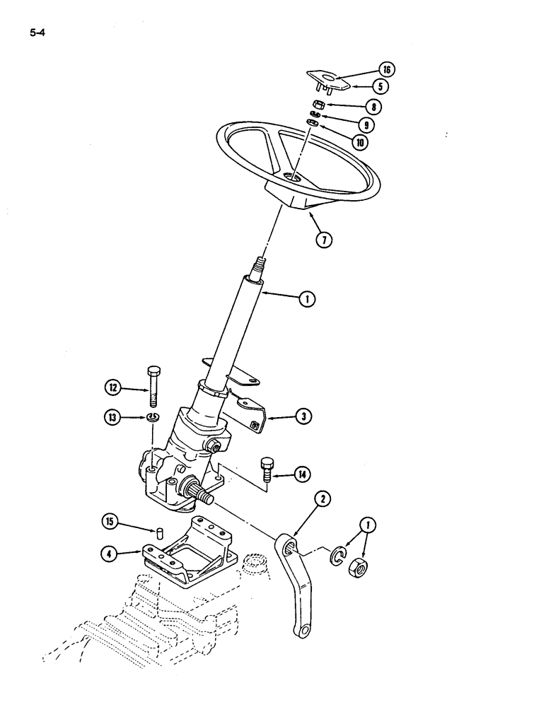 Схема запчастей Case IH 245 - (5-04) - STEERING GEAR AND COLUMN, POWER STEERING (05) - STEERING