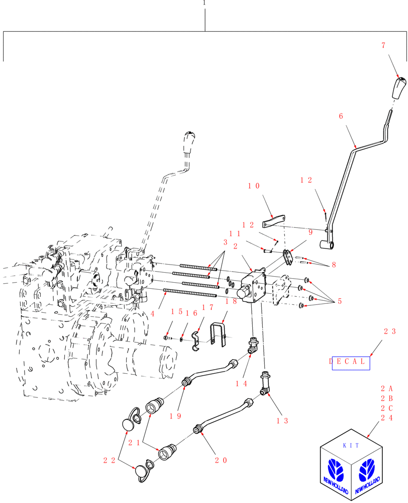 Схема запчастей Case IH DX29 - (07.05) - SINGLE SPOOL REAR, REMOTE CONTROL VALVE KIT, #2 (07) - HYDRAULIC SYSTEM