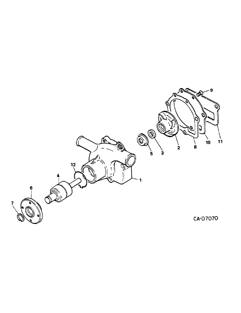 Схема запчастей Case IH 284 - (12-54) - POWER, DIESEL ENGINE, NISSAN, WATER PUMP Power