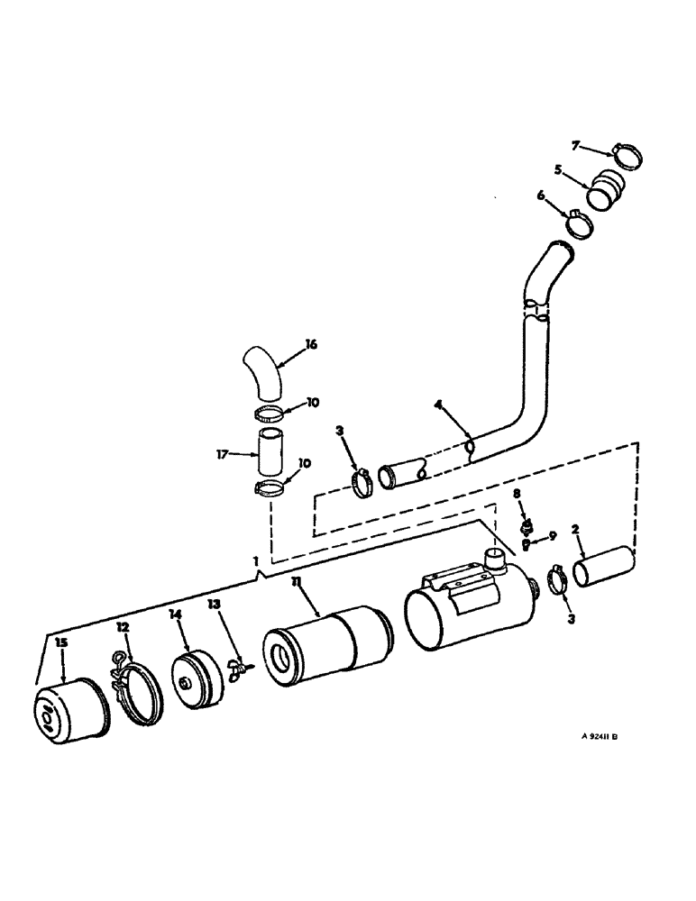 Схема запчастей Case IH 815 - (E-02) - FUEL SYSTEM, AIR CLEANER AND CONNECTIONS, USED WITH GASOLINE AND LP GAS ENGINES (02) - FUEL SYSTEM