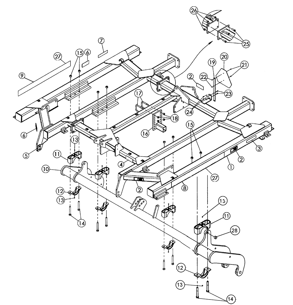 Схема запчастей Case IH 340 - (39.100.02) - 34 FT MAIN FRAME PARTS (39) - FRAMES AND BALLASTING